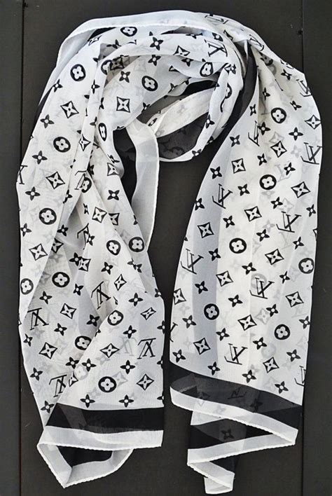 black and white lv scarf|louis vuitton scarf women's black.